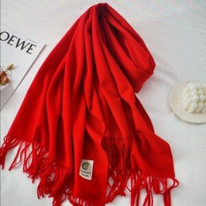 Chic Red Scarf by Cashmere Made